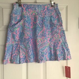 Vibrant Pink and Blue A-Line Skirt